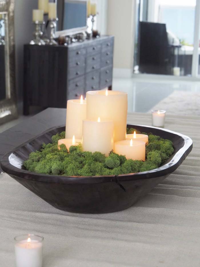 Light and Leafy Table Basin #candledecorations #candles #homedecor #decorhomeideas