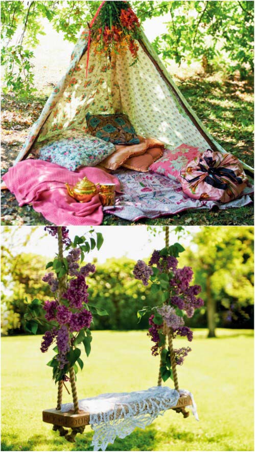 Lilacs and Lace #gardenswing #swingplans #decorhomeideas