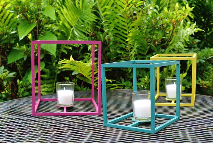 Modern and Colorful Candle Holder Cubes #gardenlantern #diylanterns #decorhomeideas