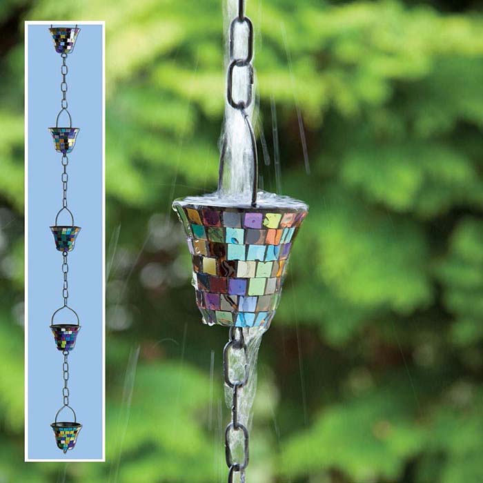 Mosaic Rain Chain #diyrainchain #rainchain #decorhomeideas