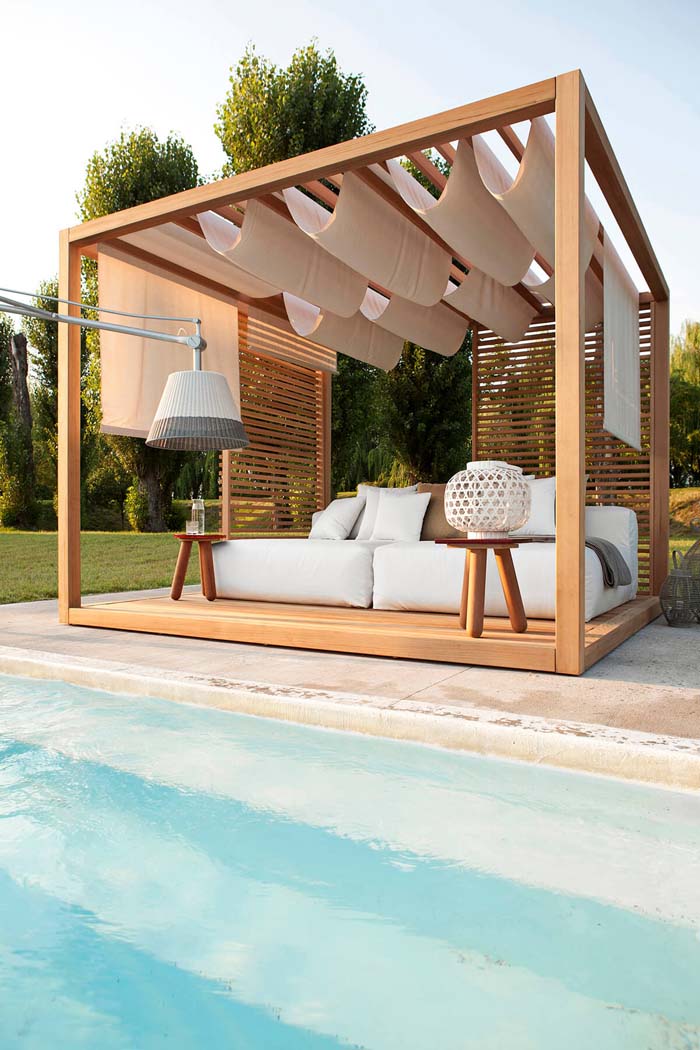 Polynesian Bliss Poolside Pergola #pergola #pergolaideas #pergoladesign #decorhomeideas