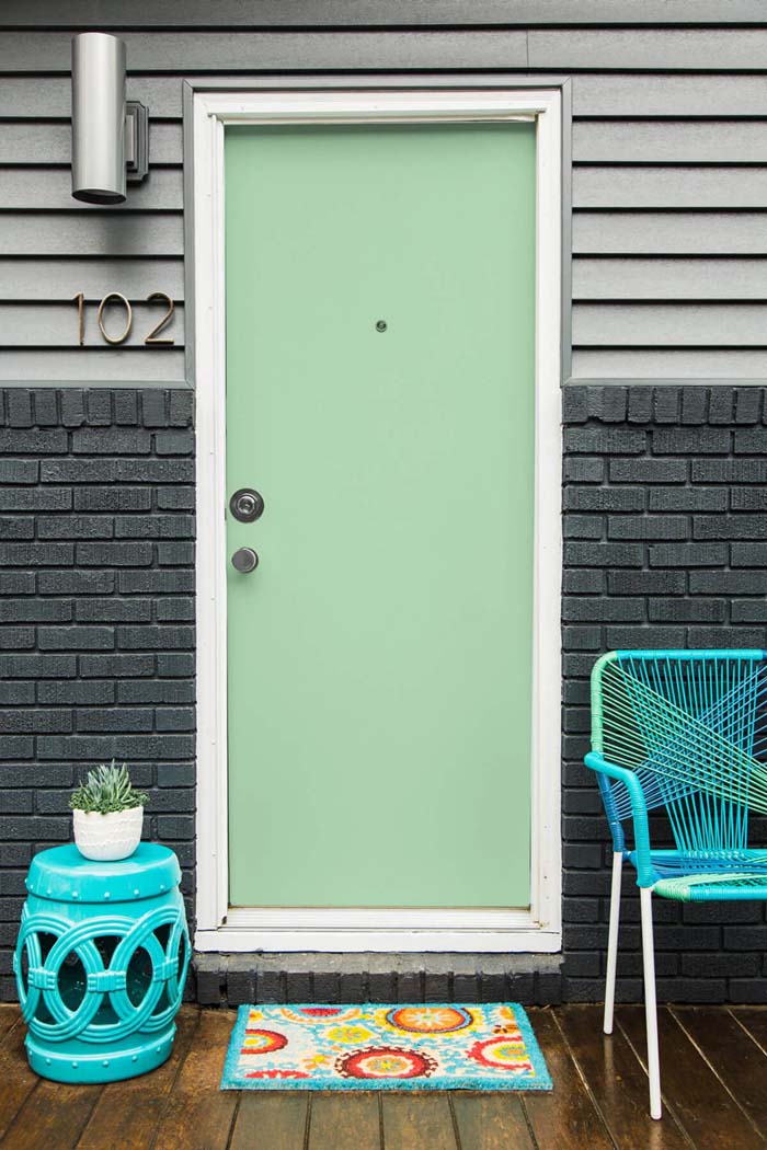 Quietly Peeping Through the Pastels #frontdoorcolor #frontdoor #paintcolor #decorhomeideas