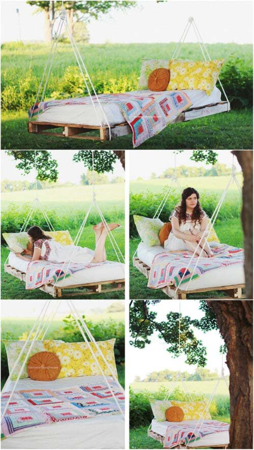 Relaxing Swing Bed #gardenswing #swingplans #decorhomeideas