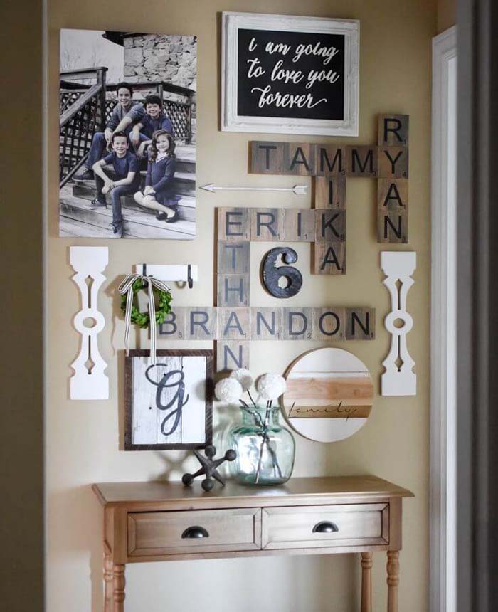 Rustic Family Names Wall Crossword Puzzle #farmhouse #walldecor #decorhomeideas