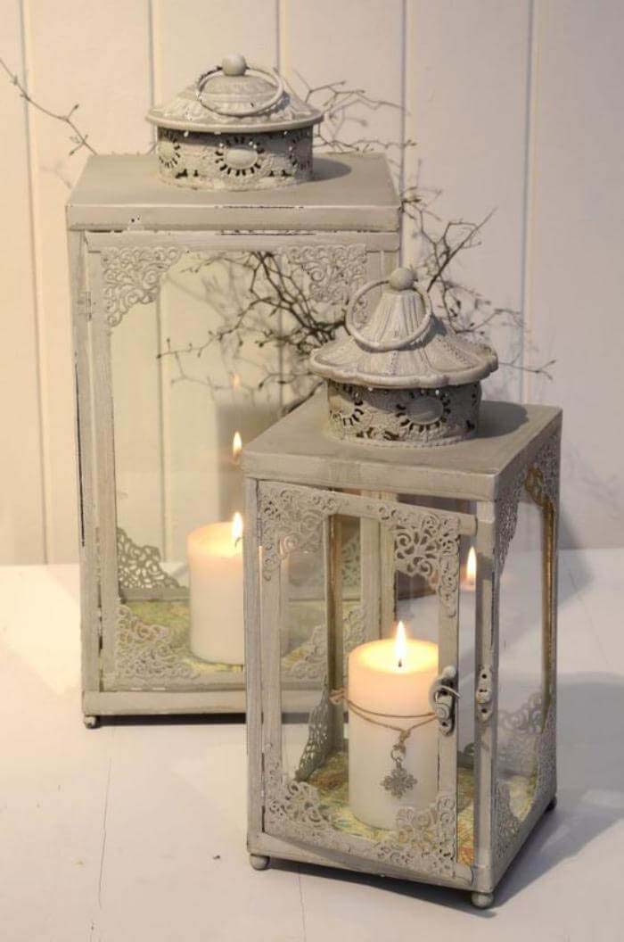 Shabby Chic Candle Lanterns #candledecorations #candles #homedecor #decorhomeideas