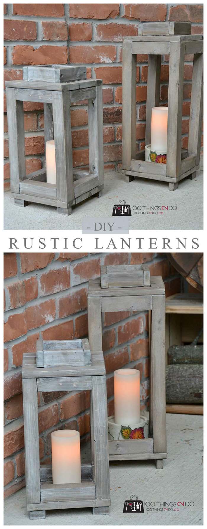 Simple DIY Rustic Wooden Lanterns #gardenlantern #diylanterns #decorhomeideas