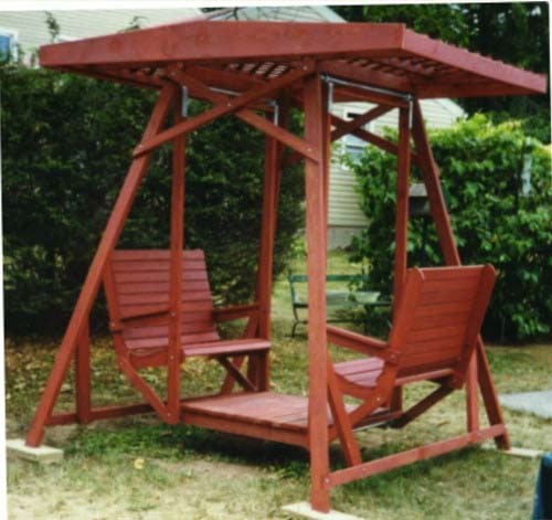 Swing for Two with an Awning #gardenswing #swingplans #decorhomeideas