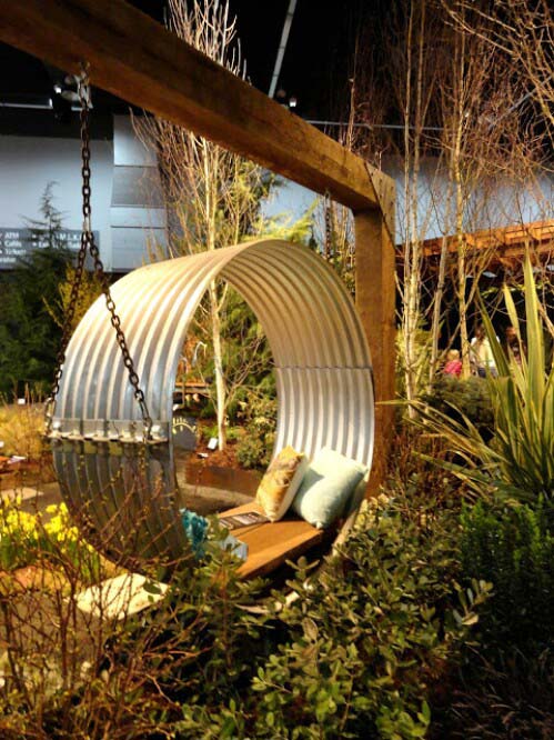 Banco columpio con sombra #gardenswing #swingplans #decorhomeideas