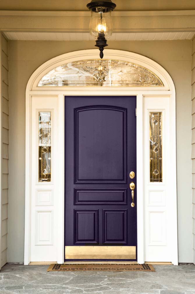 The Color Purple and Gold #frontdoorcolor #frontdoor #paintcolor #decorhomeideas