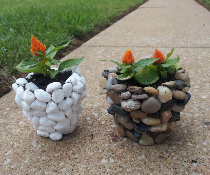 These Lovely Eye-catching Planters are Natural Beauties #homedecor #pebbles #rocks #decorhomeideas