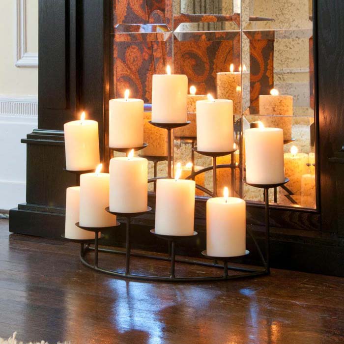 Twice the Light with a Well-Placed Mirror #candledecorations #candles #homedecor #decorhomeideas