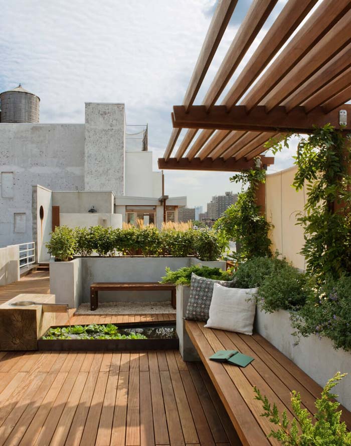 Urban Escape Rooftop Pergola #pergola #pergolaideas #pergoladesign #decorhomeideas