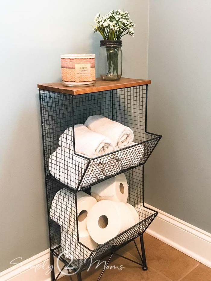 Wired for Organizing Your Bathroom Goodies #rusticbathroom #rusticdecor #decorhomeideas