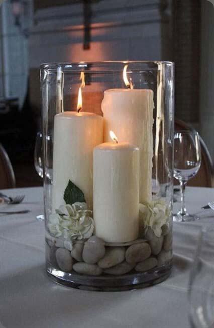 Zen Garden Candle Arrangement #candledecorations #candles #homedecor #decorhomeideas