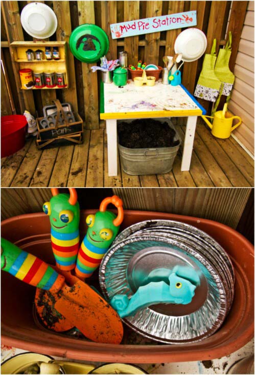 Amazing Mud Pie Station #diybackyardgames #outdoorgames #decorhomeideas