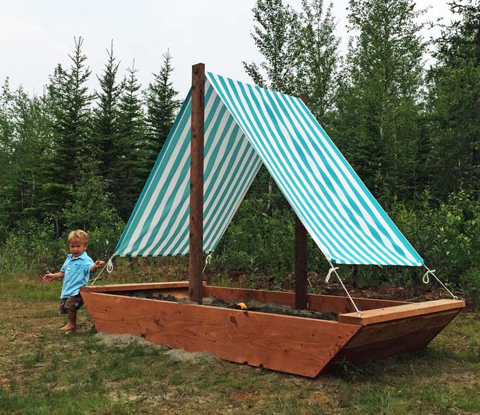 A Boat for Adventures in the Sea #backyardkidsgames #diybackyardgames #decorhomeideas