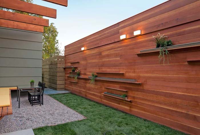 28 Best Fence Planters That Will Add More Beauty and Charm To Your Garden 3 Built-In Shelves and Gutters #fenceplanters #fenceflowerpots #decorhomeideas