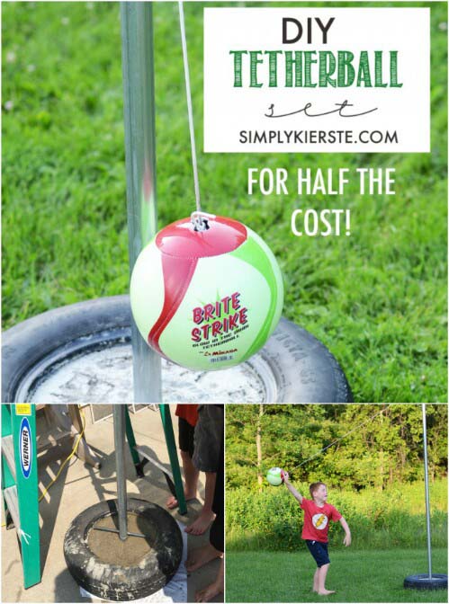 Cheap and Easy DIY Tetherball #diybackyardgames #outdoorgames #decorhomeideas