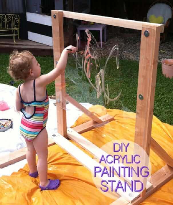 Clear Acrylic Plastic Painting Stand #backyardkidsgames #diybackyardgames #decorhomeideas