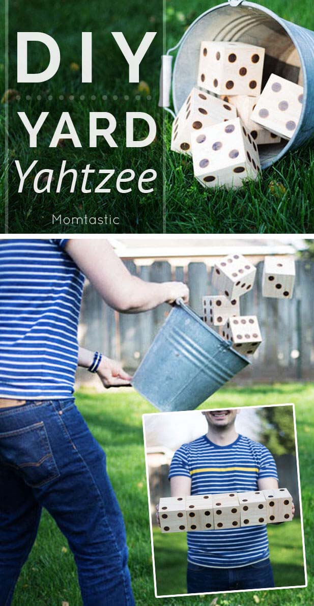 DIY Giant Dice Backyard Yahtzee #diybackyardgames #outdoorgames #decorhomeideas