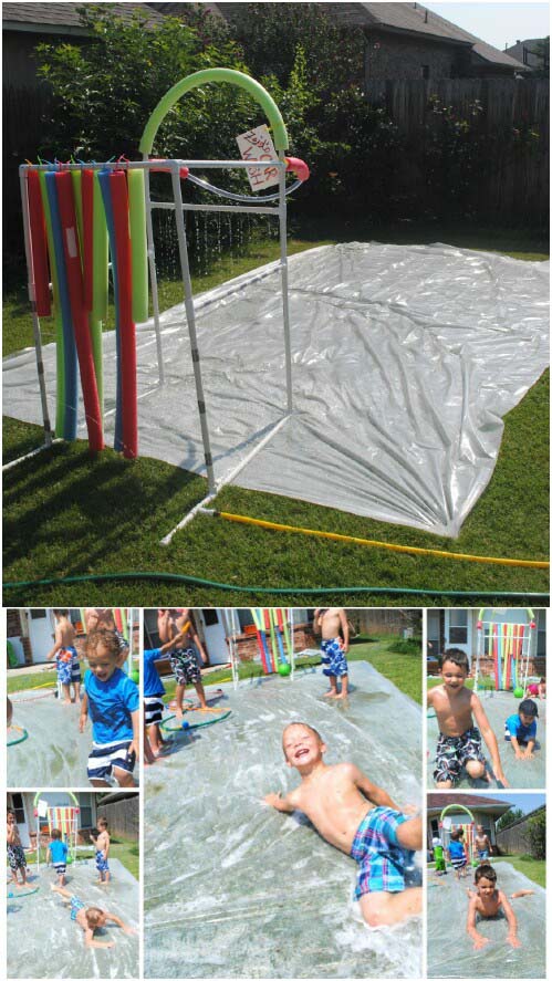 DIY Slip & Slide #diybackyardgames #outdoorgames #decorhomeideas