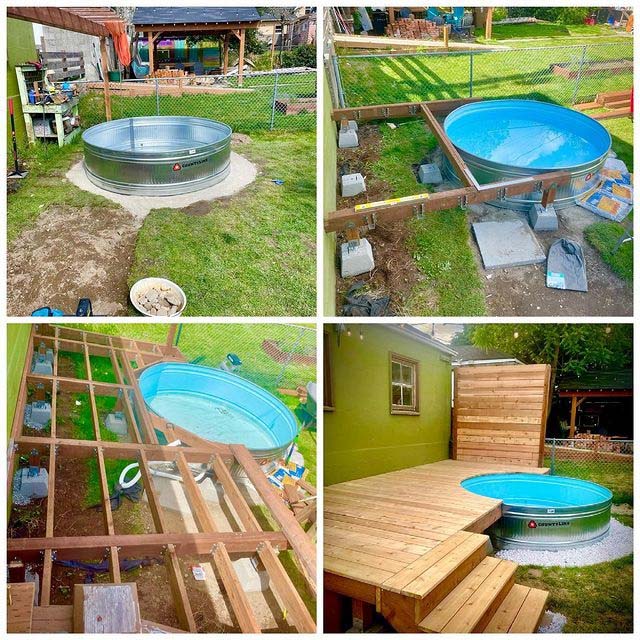 DIY Tank Pool With Deck #stocktankpool #diystocktankpool #decorhomeideas