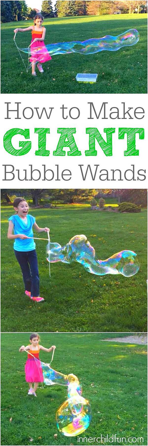 Fun Summertime Giant Bubble Wands #diybackyardgames #outdoorgames #decorhomeideas