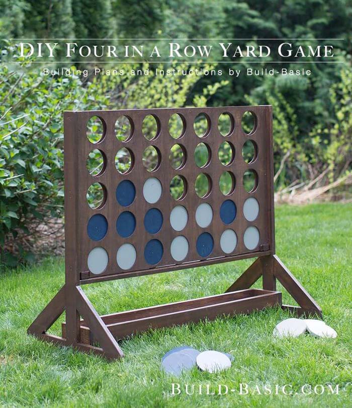 Gaint Backyard Four In A Row #diybackyardgames #outdoorgames #decorhomeideas
