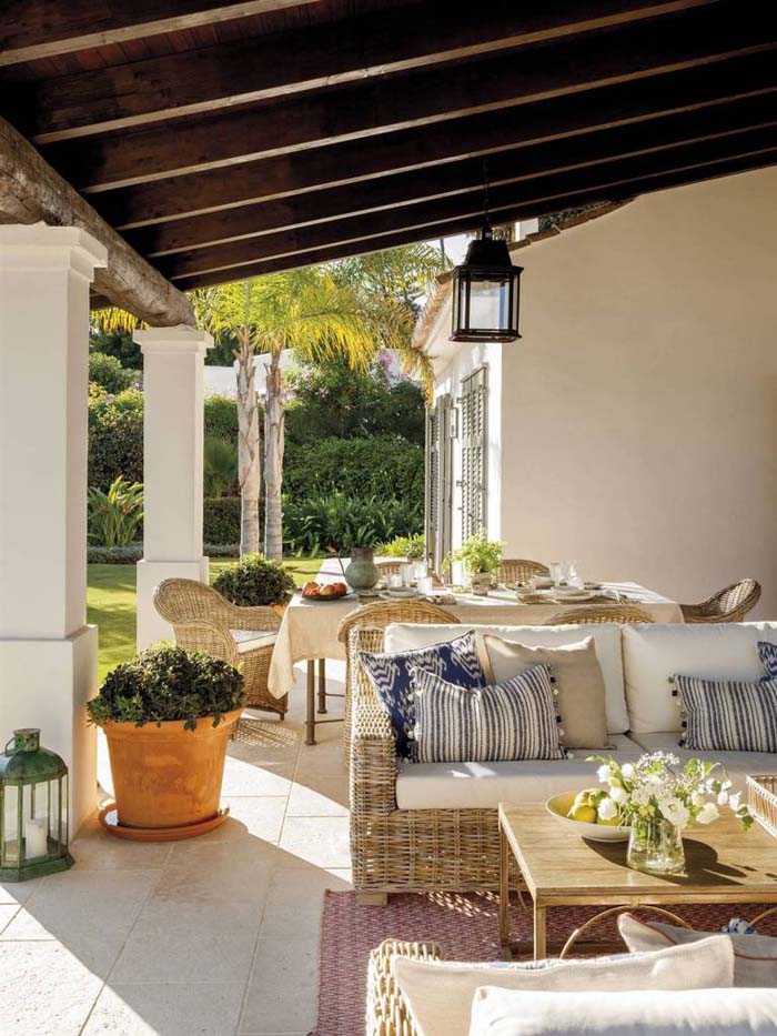 Grand Rustic Patio with Seating and Dining #rusticpatioideas #rusticpatio #decorhomeideas