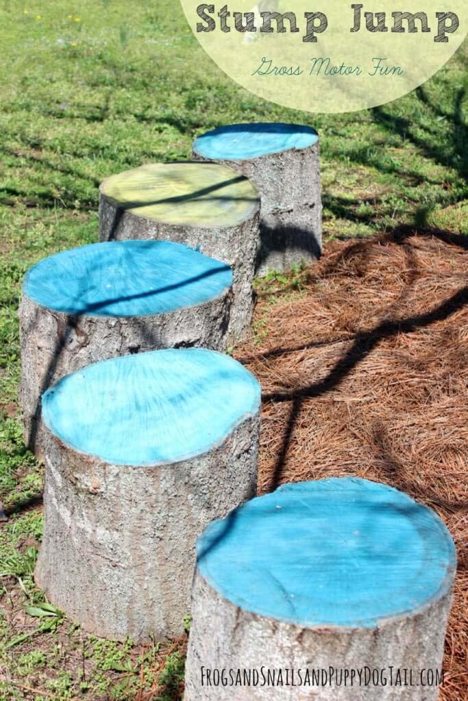 Hopping Stump Jump From Fallen Trees #backyardkidsgames #diybackyardgames #decorhomeideas