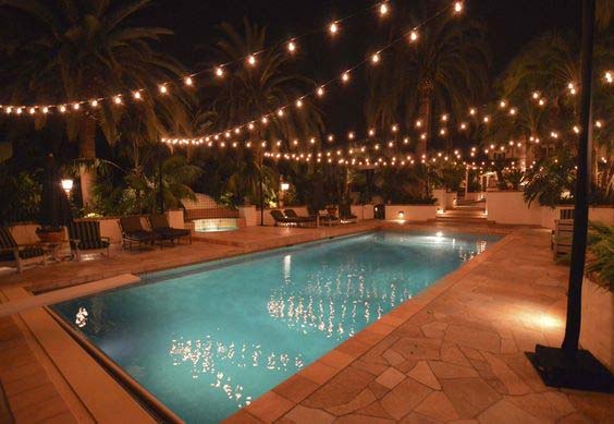 Lights Above the Pool #pooldecorideas #diypooldecor #decorhomeideas