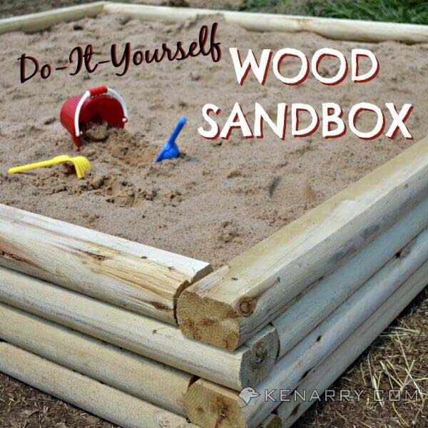 A Log Cabin-Style Wooden Sandbox #backyardkidsgames #diybackyardgames #decorhomeideas