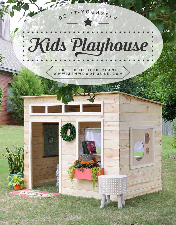 A Miniature Playhouse with Windows #backyardkidsgames #diybackyardgames #decorhomeideas