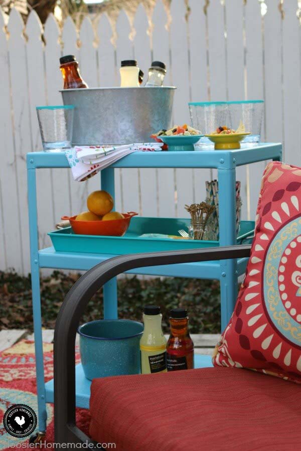 Outdoor Metal Bar Cart Makeover #outdoorbar #diyoutdoorbar #decorhomeideas