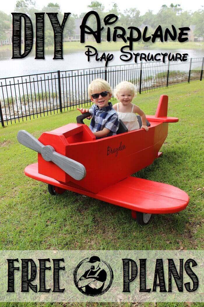 A Red Airplane for Your Little Pilot #backyardkidsgames #diybackyardgames #decorhomeideas