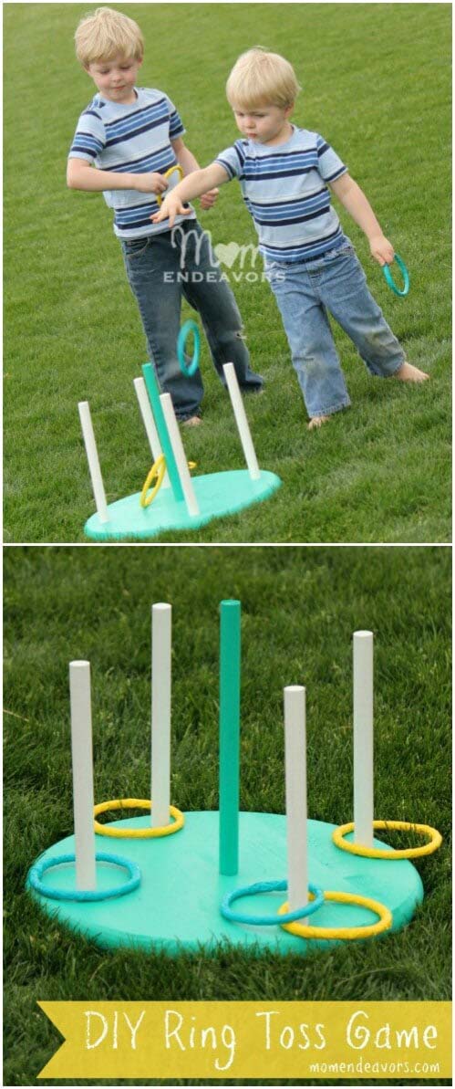 Simple Ring Toss Game #diybackyardgames #outdoorgames #decorhomeideas