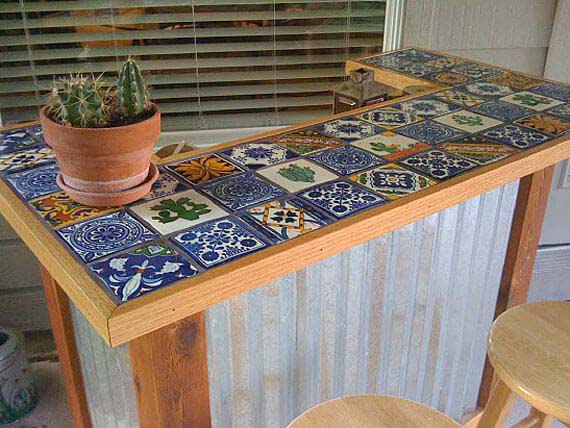 Tile Toped Bar with a Midwestern Feel #outdoorbar #diyoutdoorbar #decorhomeideas