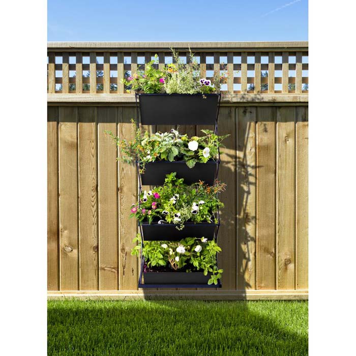 Vertical Metal Fence Planter #fenceplanters #fenceflowerpots #decorhomeideas