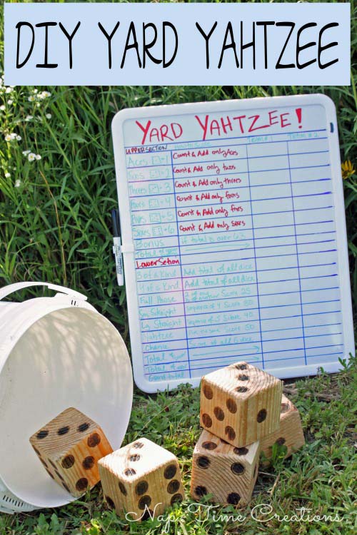 Yard Yahtzee #diybackyardgames #outdoorgames #decorhomeideas