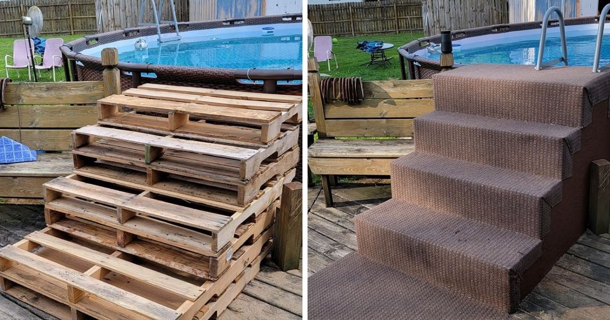 How To Make Above Ground Pool Steps, Above Ground Pool Stairs With No Deck
