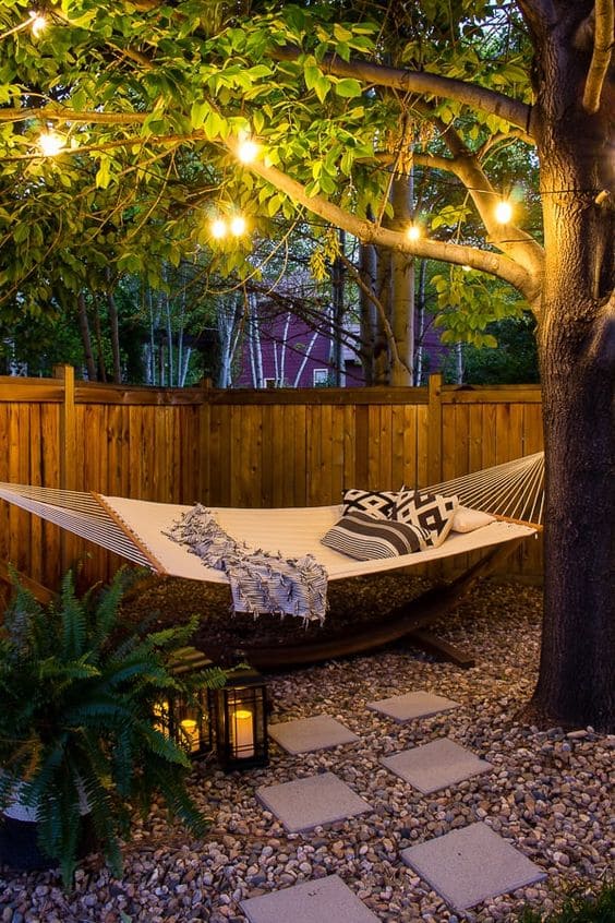 Beautiful Backyard Hammock Oasis #backyard #outdoorspaces #decorhomeideas