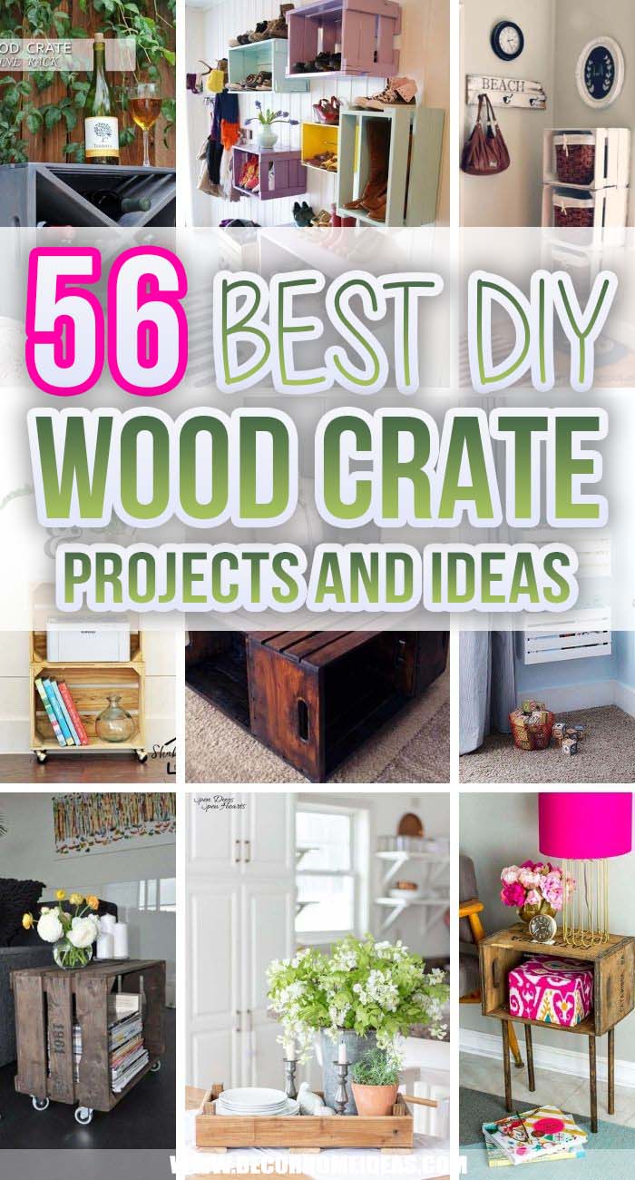 Best DIY Wood Crate Projects And Ideas. New or old, wooden crates are great for DIY lovers! There are many options on what you can use with them, from storage ideas to coffee tables, side tables, flower planters, balcony wooden benches, etc.  #decorhomeideas