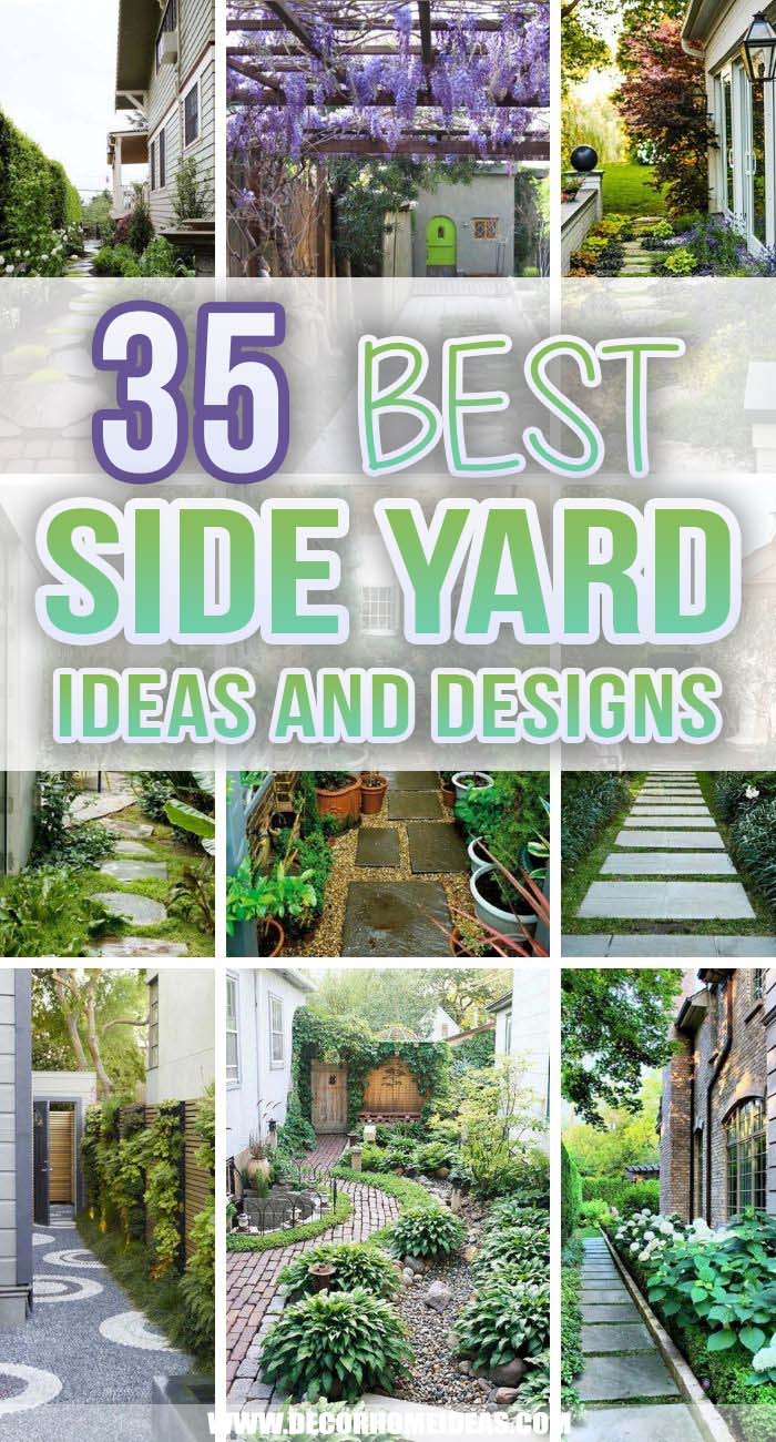 Best Side Yard Ideas. The side yard is often an afterthought in the garden-design process — since it's small and hidden from view, it's easy to overlook, but sometimes you could turn it into a lush garden with a lot of detail to plants and landscaping. #decorhomeideas