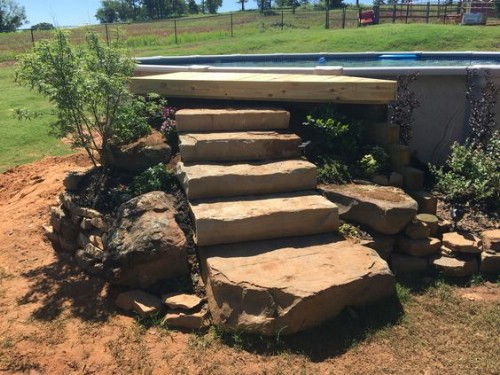 Build a Rock Step Entry #poolhacks #diypool #decorhomeideas