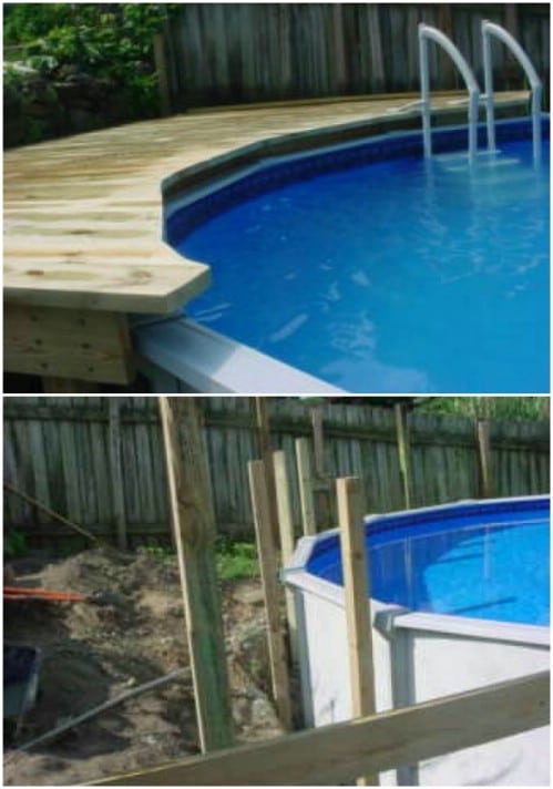 Build an Aboveground Pool Deck #poolhacks #diypool #decorhomeideas