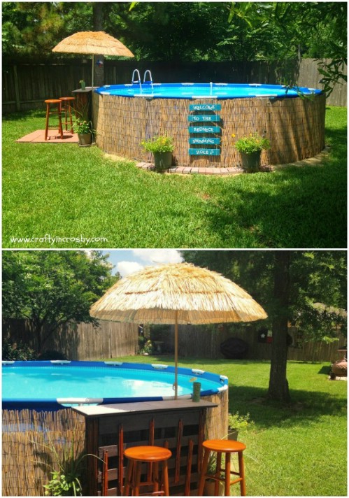 Build Your Own Private Tiki Bar #poolhacks #diypool #decorhomeideas