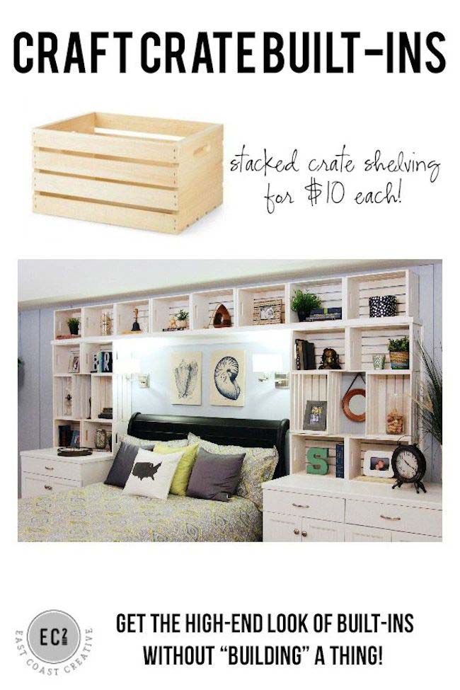 Built-Ins Re-envisioned #diywoodcrateprojects #diywoodcrateideas #decorhomeideas