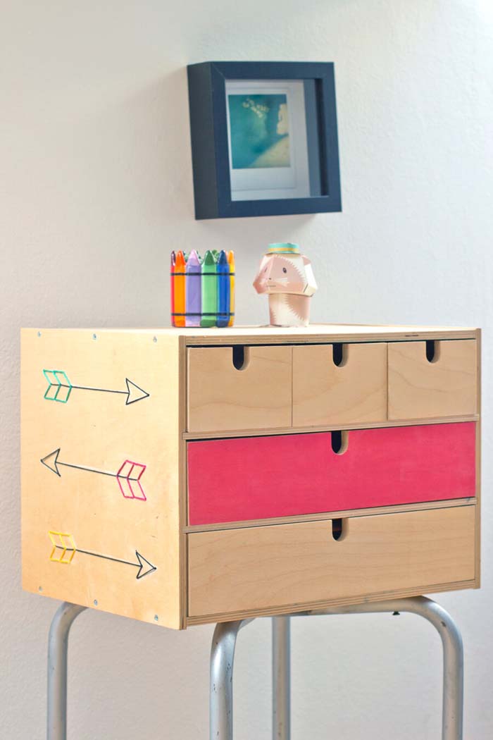 Cute and Organizational Standing Box with Drawers #IKEAhacks #IKEAfurniture #decorhomeideas