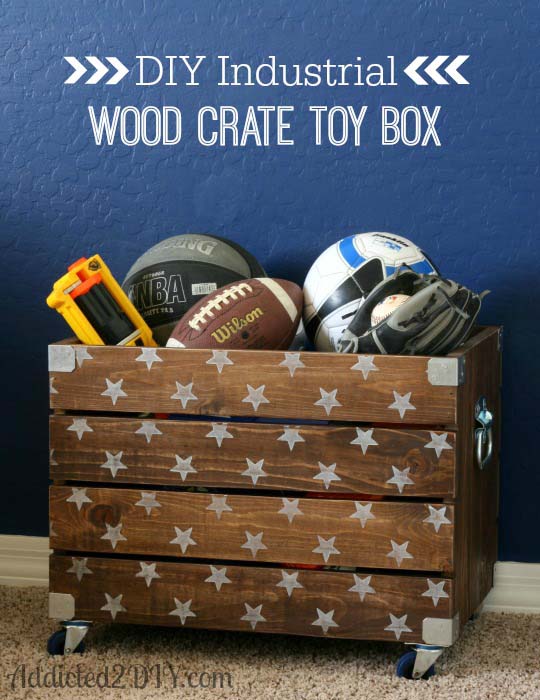 DIY Toy Box on Casters #diywoodcrateprojects #diywoodcrateideas #decorhomeideas