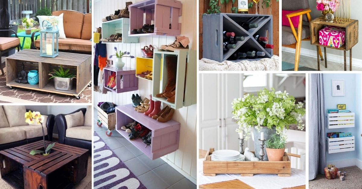 55 Creative Diy Wood Crate Projects And, Wooden Crate Box Ideas